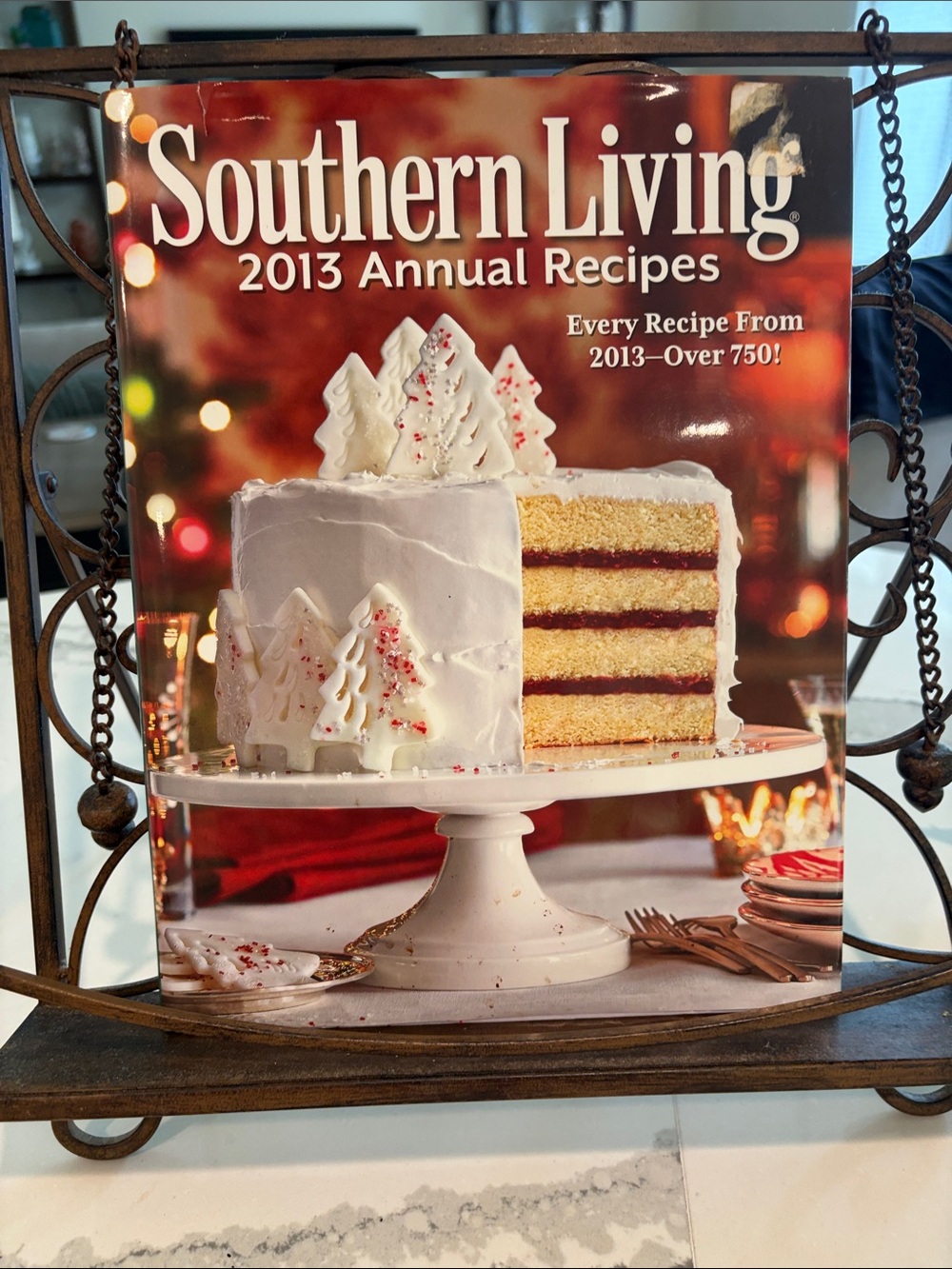 Southern Living Cookbook with Red, White and Gold Holiday Cover